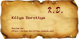 Kólya Dorottya névjegykártya