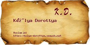 Kólya Dorottya névjegykártya